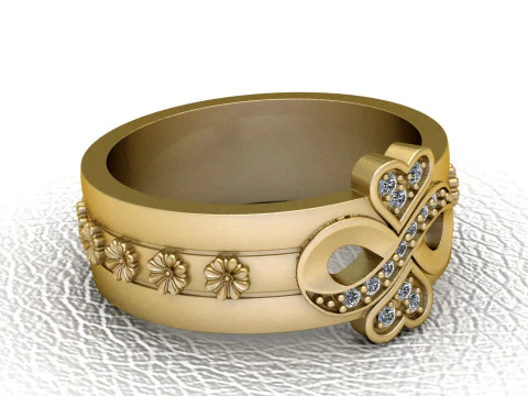 HEART DESIGN RING 3D Print Model