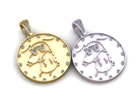 Cartoon dog pendant 3D 打印模型