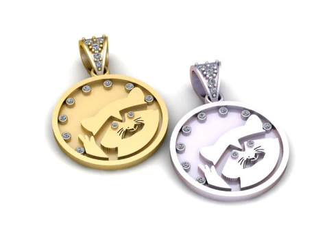 猫吊坠 3D 打印模型