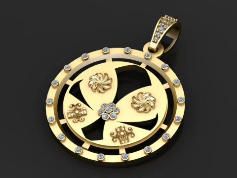 Золотой дизайнерский кулон 3D Принт Модель