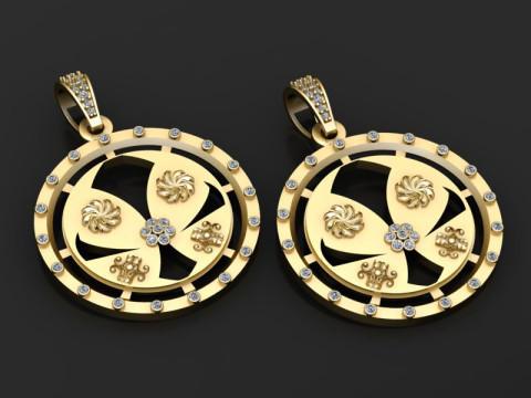 골드 디자이너 펜던트 3D 프린트 모델