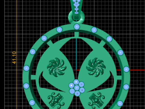 골드 디자이너 펜던트 3D 프린트 모델