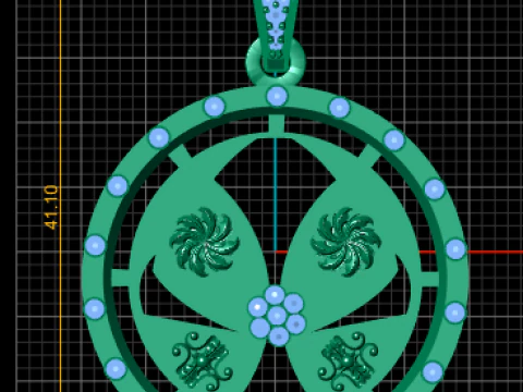 Gold designer pendant 3D Print Model