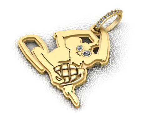 Monkey pendant 3D Print Model