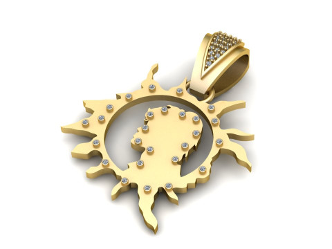 Sunburst pendant 3Dプリントモデル