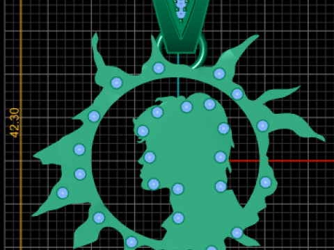 Sunburst pendant 3Dプリントモデル