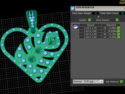Gold heart pendant 3D 打印模型