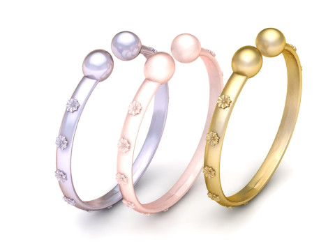 Gold floral bangle 3D 打印模型