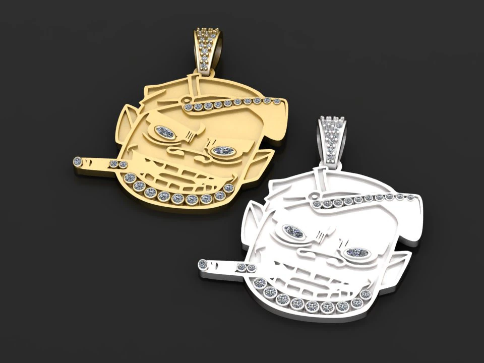 Urban face pendant 3D Print Model .c4d .max .obj .3ds .fbx .stl .blend 