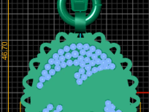 Diamond Studded Pendant 3D Print Model