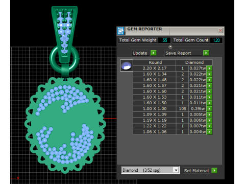 Diamond Studded Pendant 3D 打印模型
