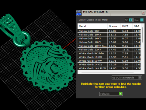 Diamond Studded Pendant 3D 打印模型