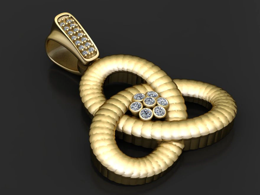 Floral Centerpiece Pendant 3D Print Model .c4d .max .obj .3ds .fbx .stl .blend 