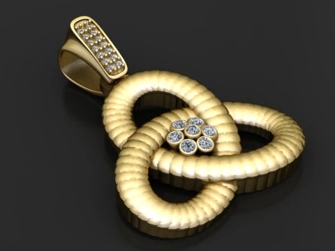 Floral Centerpiece Pendant 3D Print Model