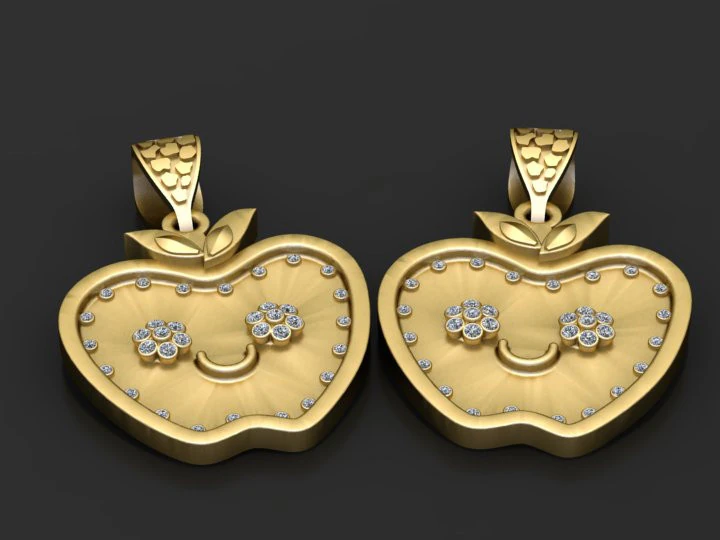 Diamond Studded Pendant 3D Print Model .c4d .max .obj .3ds .fbx .stl .blend 