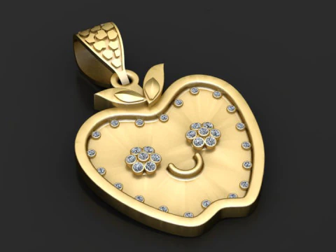 Diamond Studded Pendant 3D Print Model