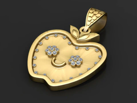 Diamond Studded Pendant 3D Print Model