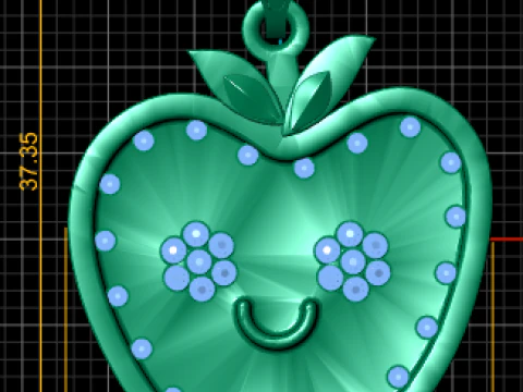 Diamond Studded Pendant 3D Print Model