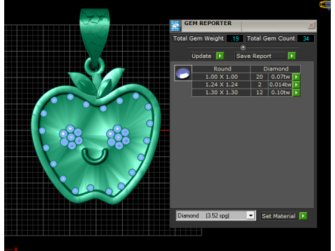 Diamond Studded Pendant 3D Baskı Modeli