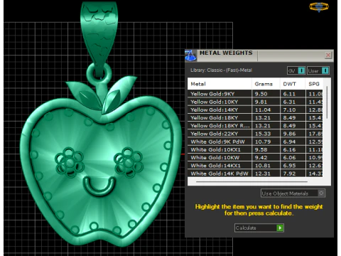 Diamond Studded Pendant 3D Print Model