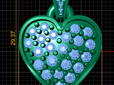 Heart Diamond Pendant 3D Print Model