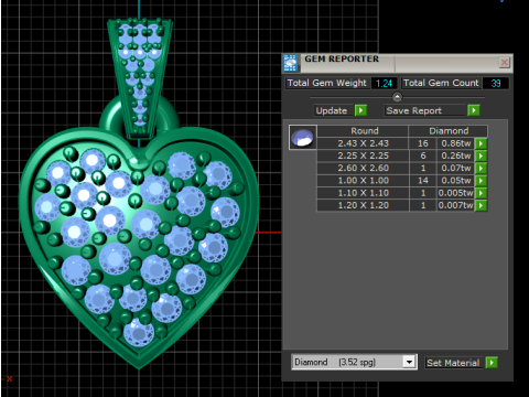 Heart Diamond Pendant 3D Принт Модель