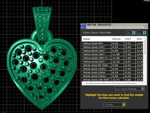 Heart Diamond Pendant 3D Print Model