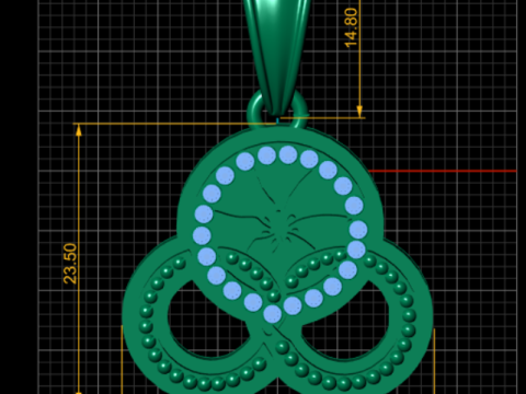Floral Gold Pendant 3D Print Model