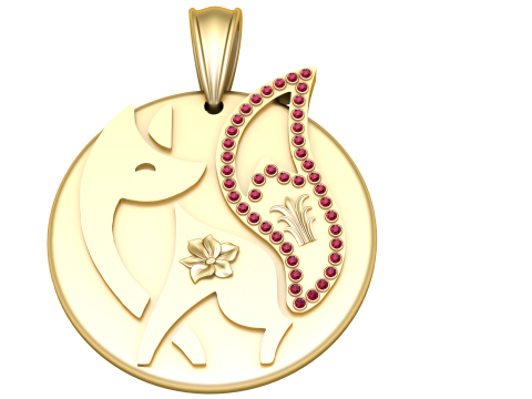 Modern Cat Necklace 3D-printmodel