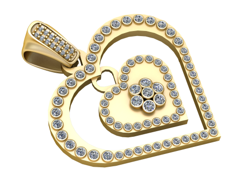 Double Heart Pendant 3D 프린트 모델