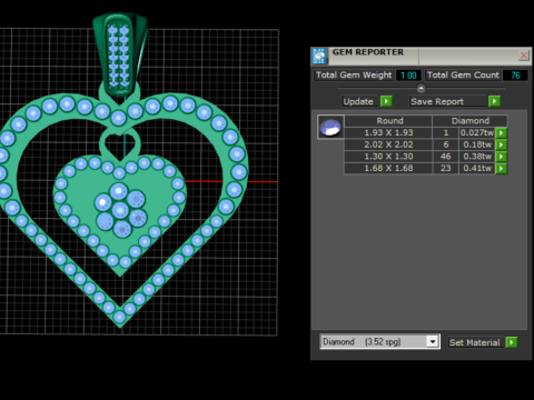 Double Heart Pendant 3D 프린트 모델