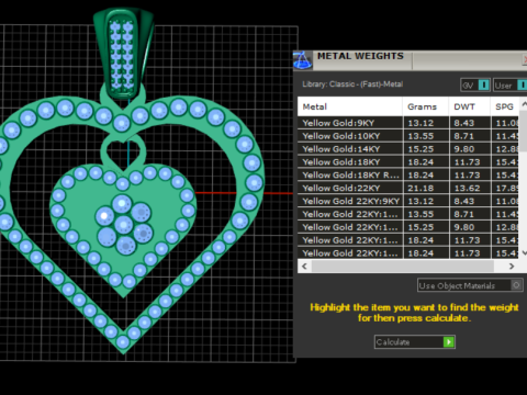 Double Heart Pendant 3D 프린트 모델