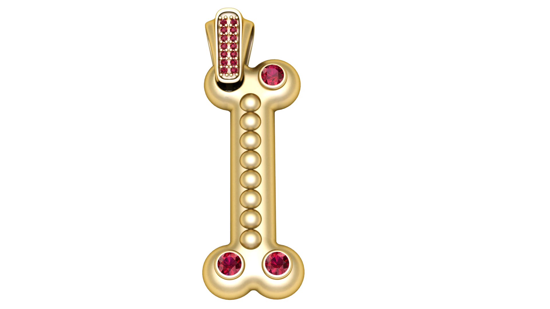 Bone shape pendent 3D Print Model .c4d .max .obj .3ds .fbx .stl .blend 