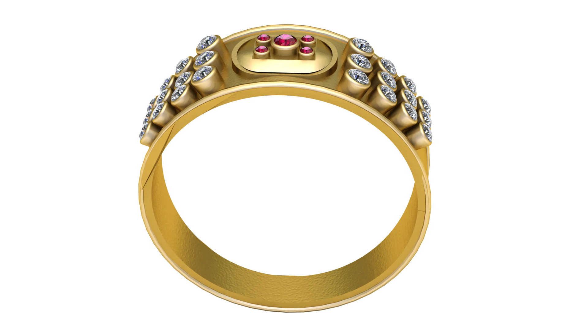Diamond Cluster Ring 3D Print Model .c4d .max .obj .3ds .fbx .stl .blend 