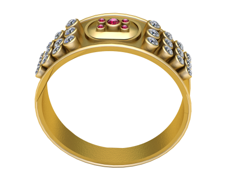 Diamond Cluster Ring 3D Print Model