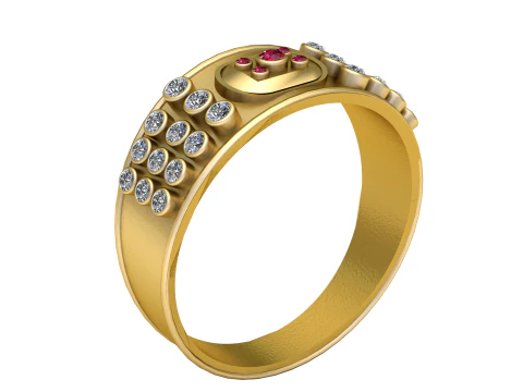 Diamond Cluster Ring 3D Print Model