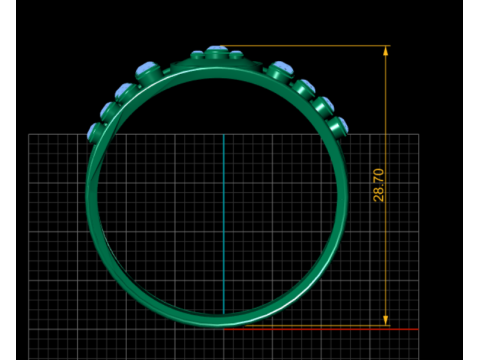 Diamond Cluster Ring 3D Принт Модель