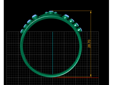 Diamond Cluster Ring 3D Print Model