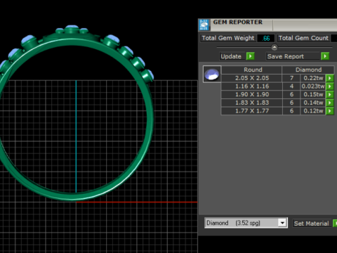 Diamond Cluster Ring 3D Принт Модель