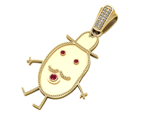 Ruby Studded Pendant 3D Принт Модель