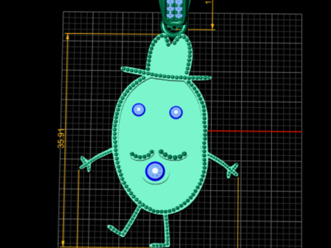 Ruby Studded Pendant 3D Принт Модель