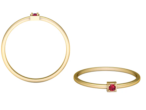 Anel de empilhamento de ouro Modelo de Impressão 3D