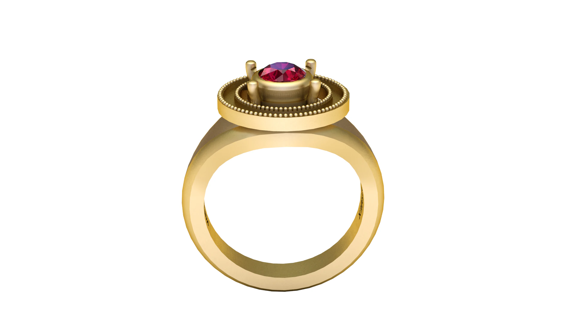 Gemstone ring 3D Print Model .c4d .max .obj .3ds .fbx .stl .blend 