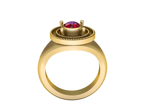 Gemstone ring 3D Print Model