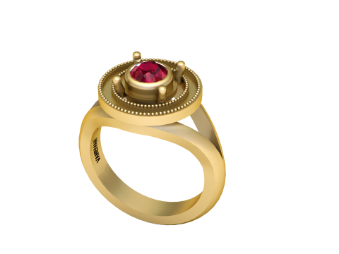 Gemstone ring Model Cetak 3D