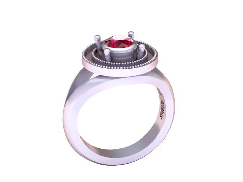 Gemstone ring Model Cetak 3D