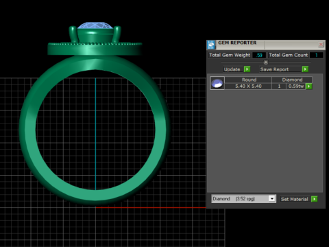 Gemstone ring Model Cetak 3D