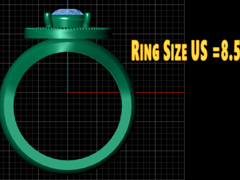 Gemstone ring Model Cetak 3D