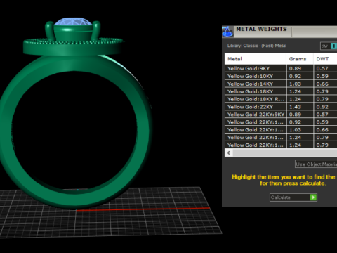 Gemstone ring Model Cetak 3D