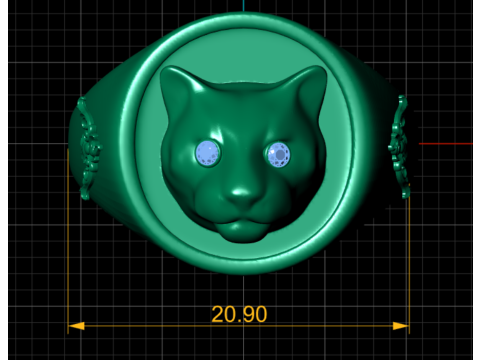 Золота каблучка з котом 3D Принт Модель